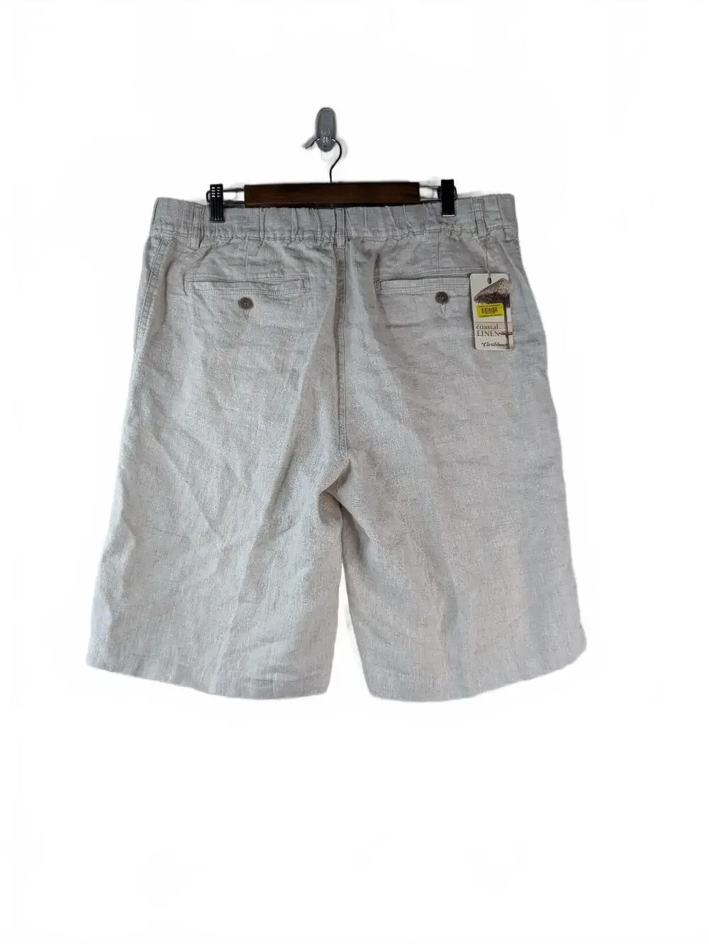 NWT Caribbean Men's Linen Blend Shorts Coastal Linen Size 38 Tall